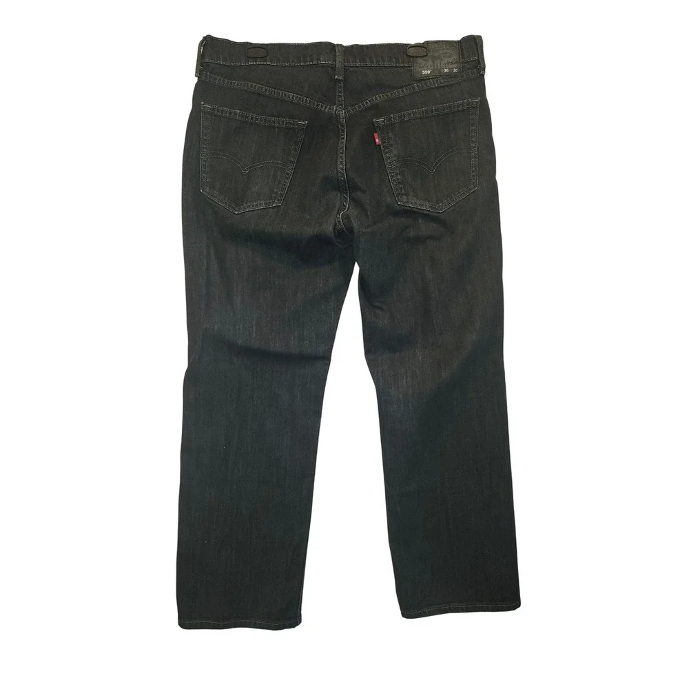 Levis 559 Relaxed Straight Jeans Mens 36x29 Dark Wash Denim Pants 00559-0343